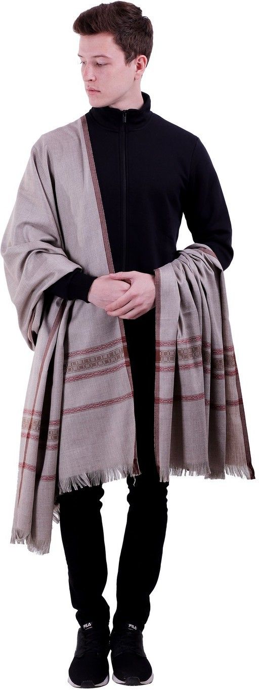 Kashmiri Wool Embellished Men Shawl-picture-18