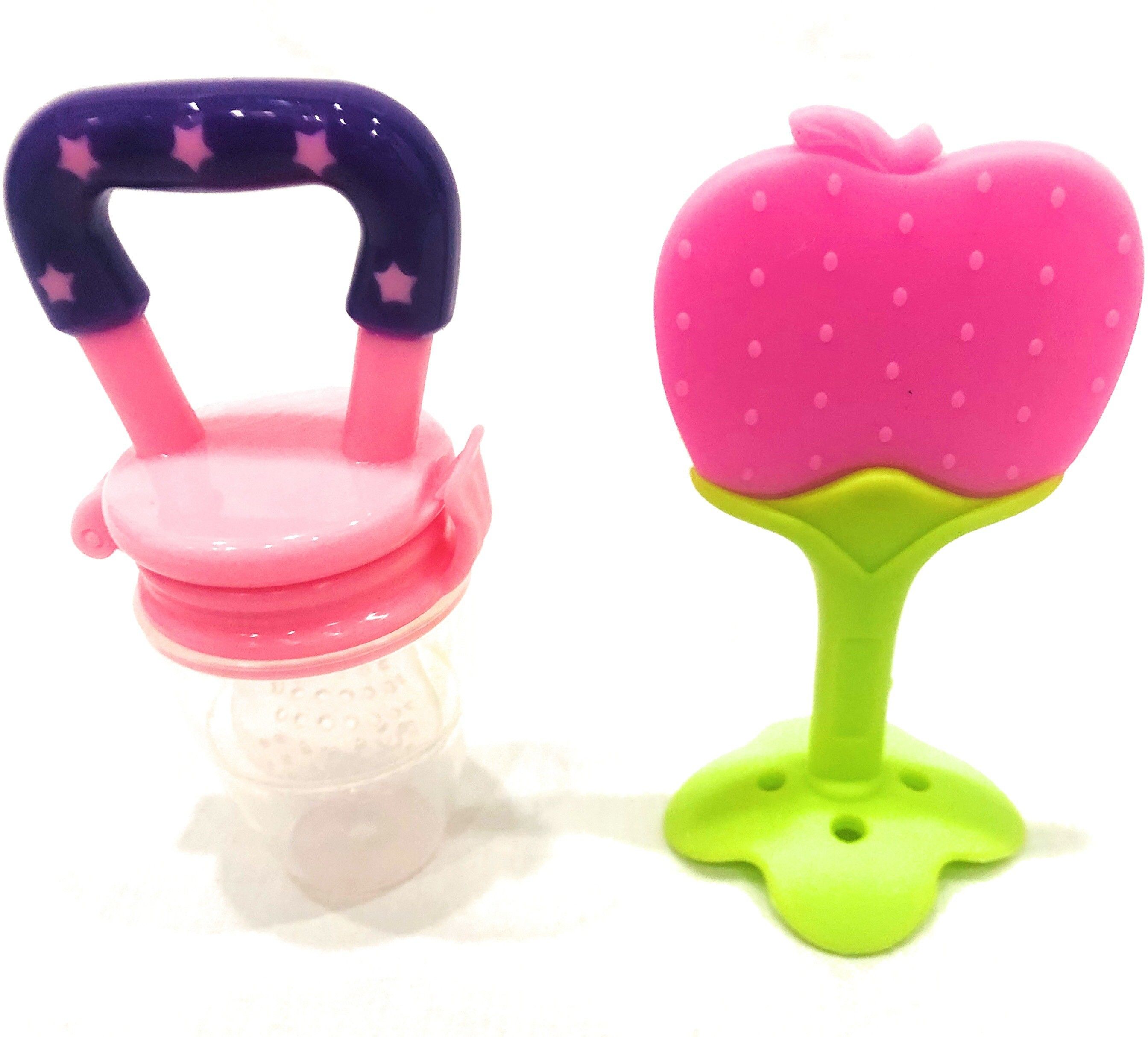 â¢ Fruit Shape Silicone Teether with Fruit Pacifier for Baby/Infant/Toddler (Combo Saver Pack of 2) Soother-image-17