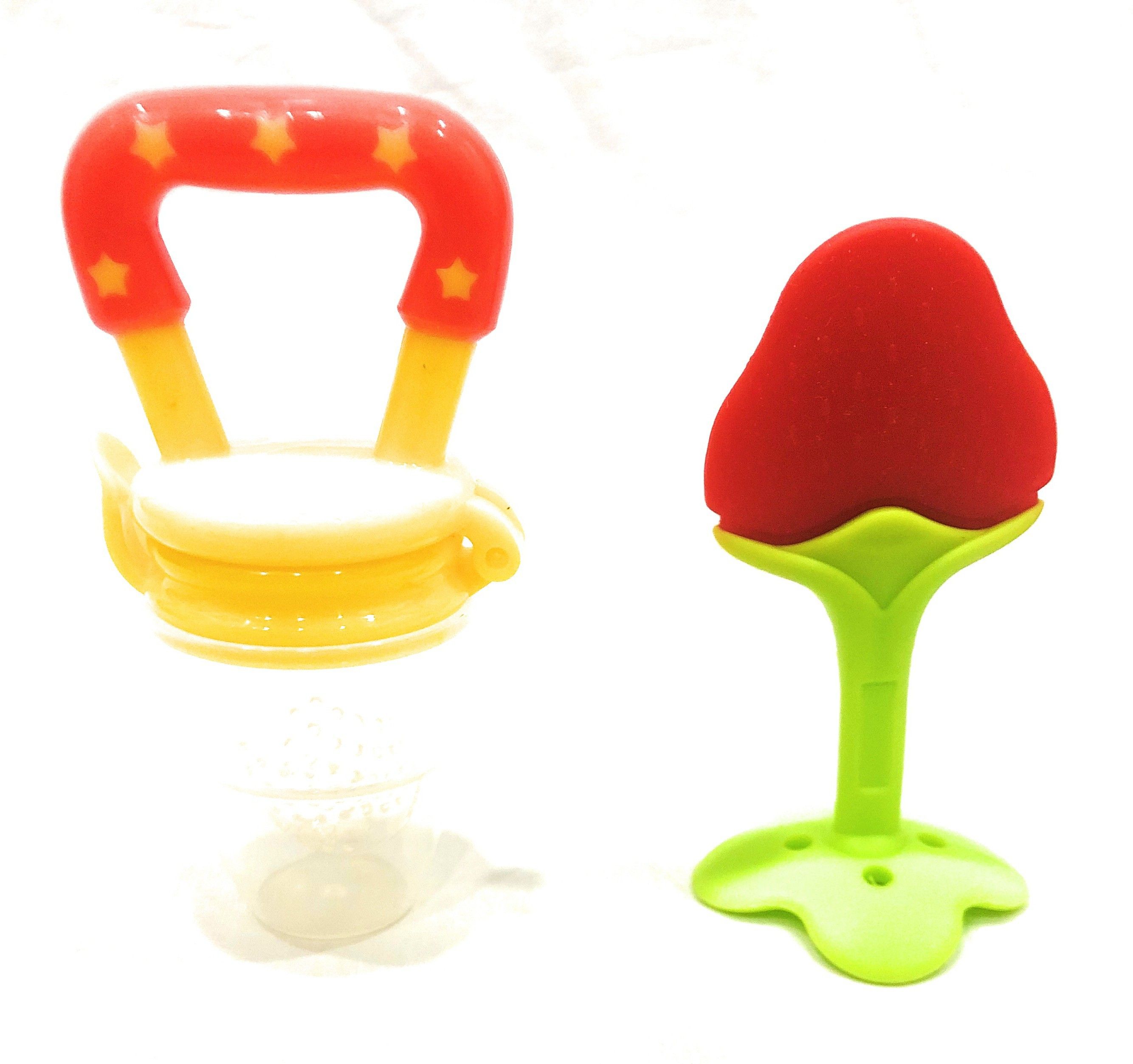 â¢ Fruit Shape Silicone Teether with Fruit Pacifier for Baby/Infant/Toddler (Combo Saver Pack of 2) Soother-image-16