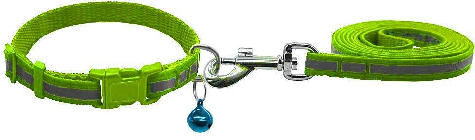 jainsons pet products Reflector Nylon Leash and Collar Set with Bell for Small Breed Dog (1.5 cm, Green) 120 cm Dog Strap Leash-picture-10