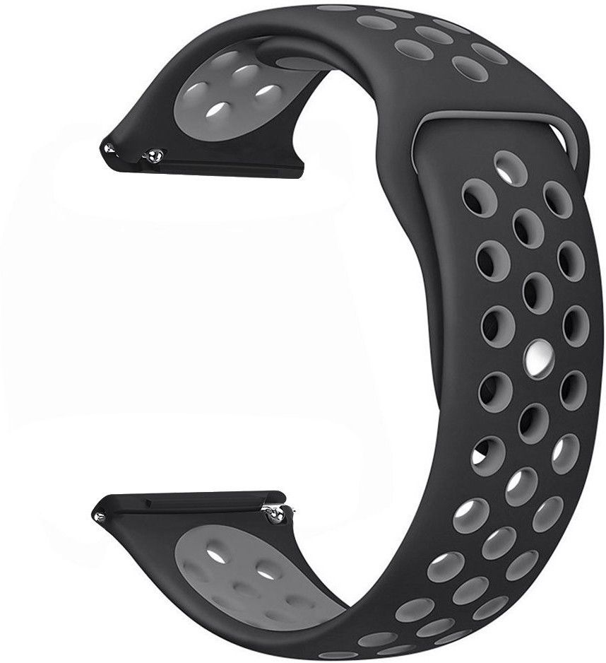 CellFAther Silicone Dotted Band Strap (Black/Gray) Smart Watch Strap-image-21