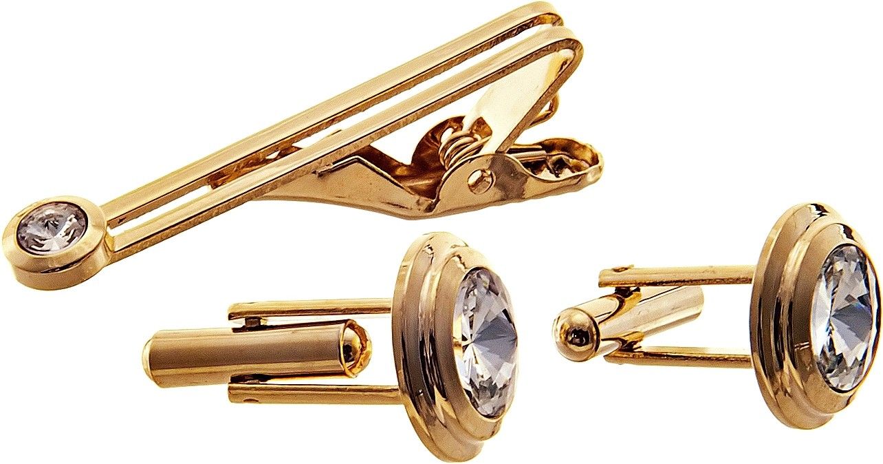 Lucky Jewellery Alloy Cufflink & Tie Pin Set-picture-37