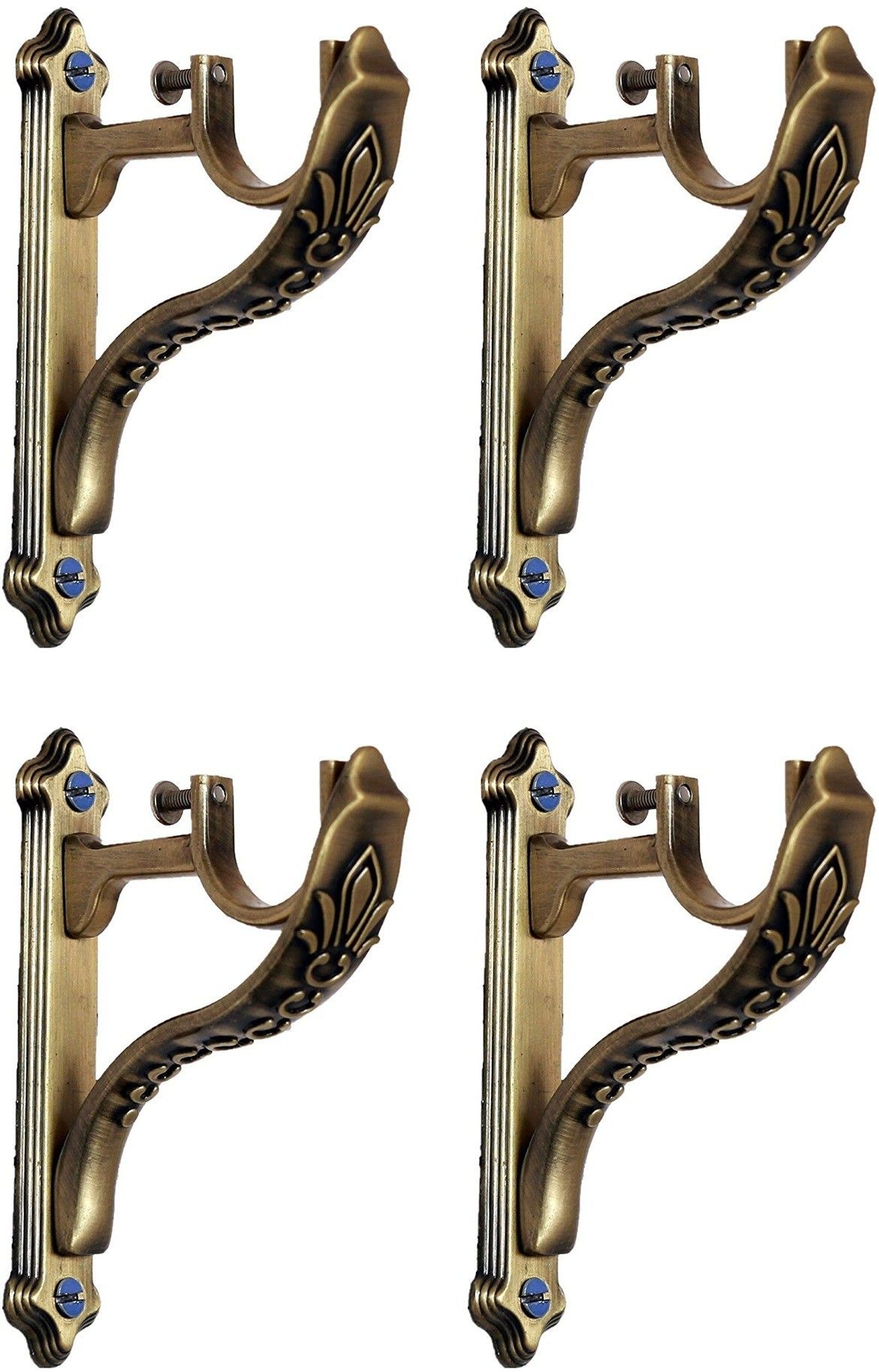 Gold Curtain Knobs, Rod Rail Bracket, Curtain Hooks Metal-image-23