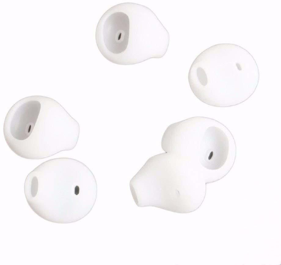 Newvent Anti-Slip Silicone Replacement Ear Tips (Pack of 6, White) In The Ear Headphone Cushion-image-1