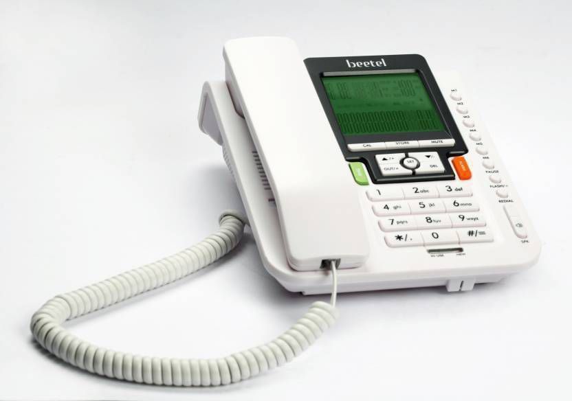 M71 Corded Landline Phone (White orange Button, Ora) Corded Landline Phone with Answering Machine
