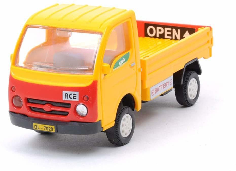 CNG Cargo Truck Vehicles, Tail Gate Openable Pull Back Action Toy Pack 1-Yellow-image-30