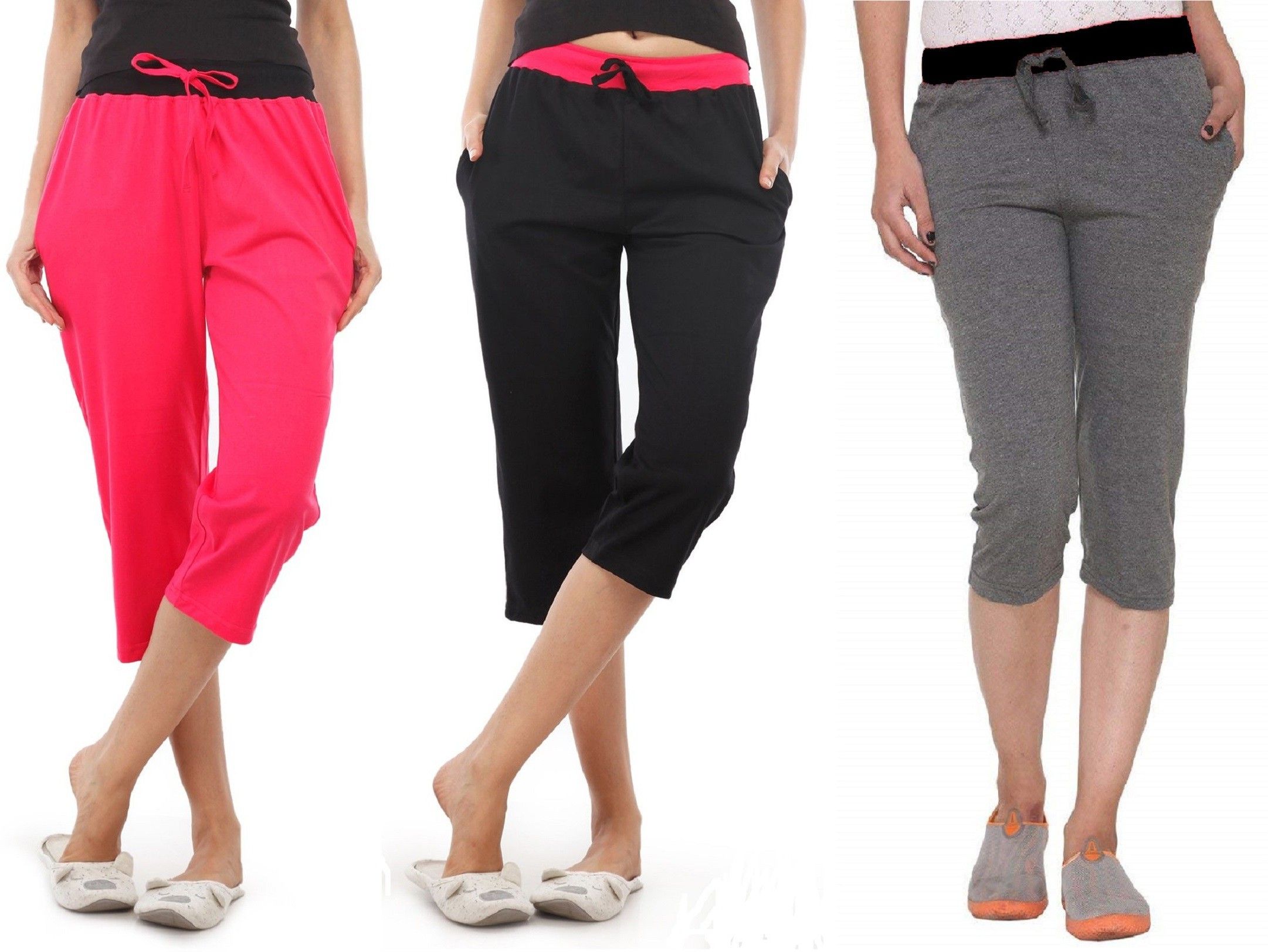 feelblue Solid Women Three Fourths-picture-30
