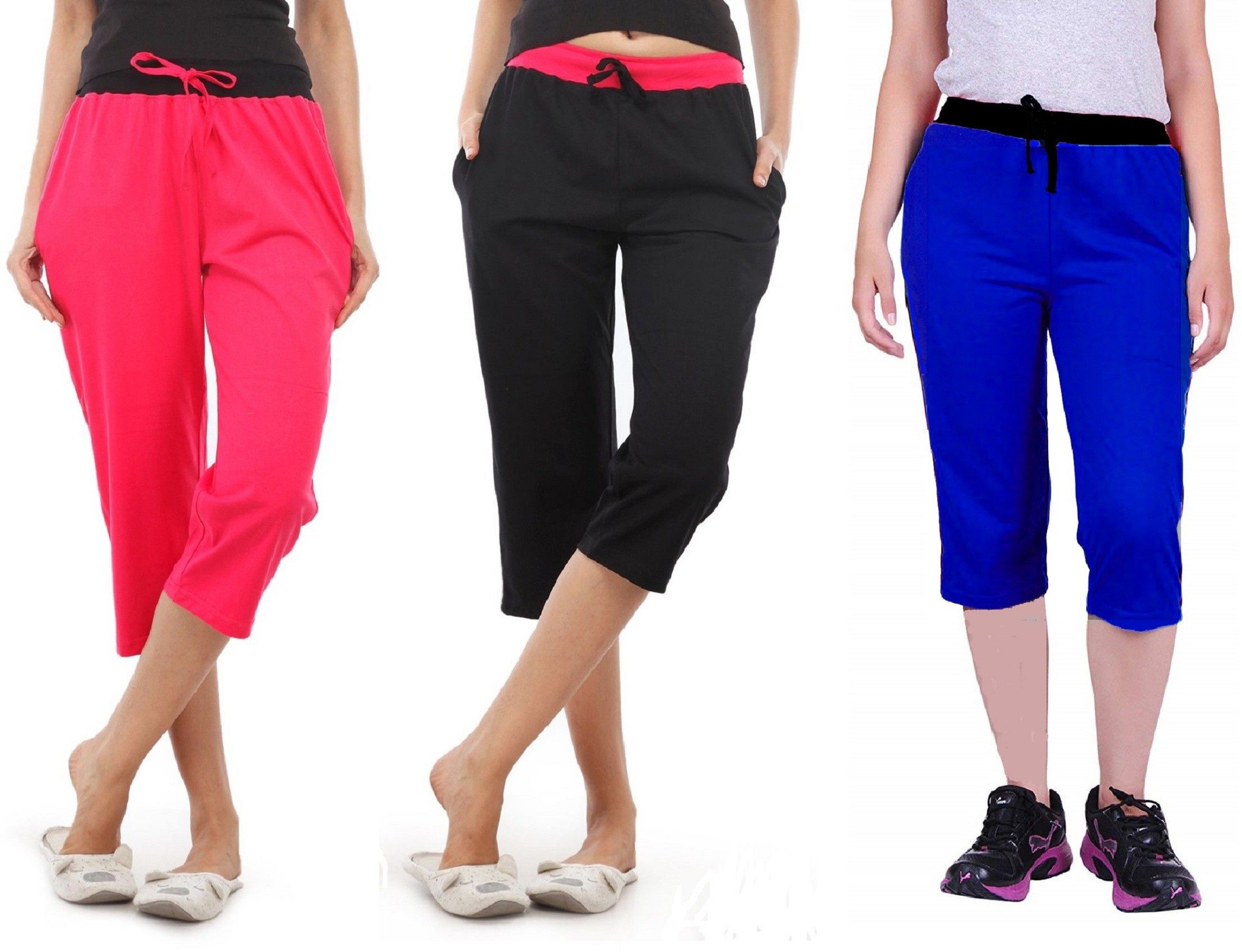 feelblue Solid Women Three Fourths-picture-12