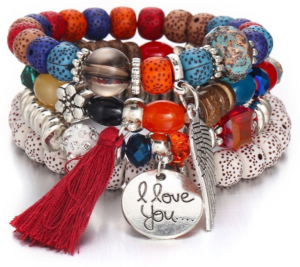 Graceful I love you written with tassel Women Wrist Band