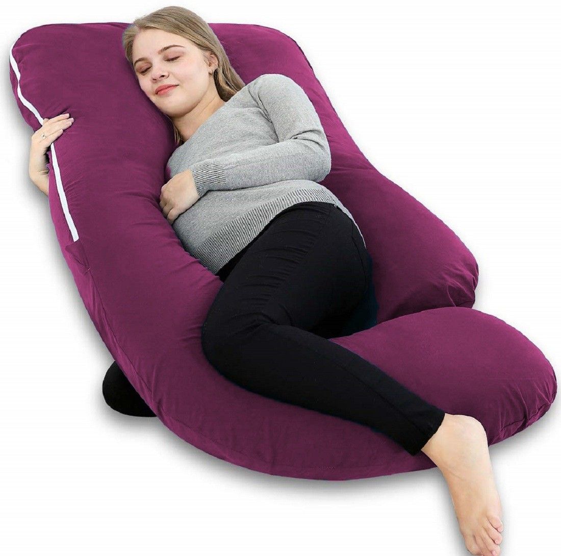 Microfibre Solid Pregnancy Pillow Pack of 1-image-40