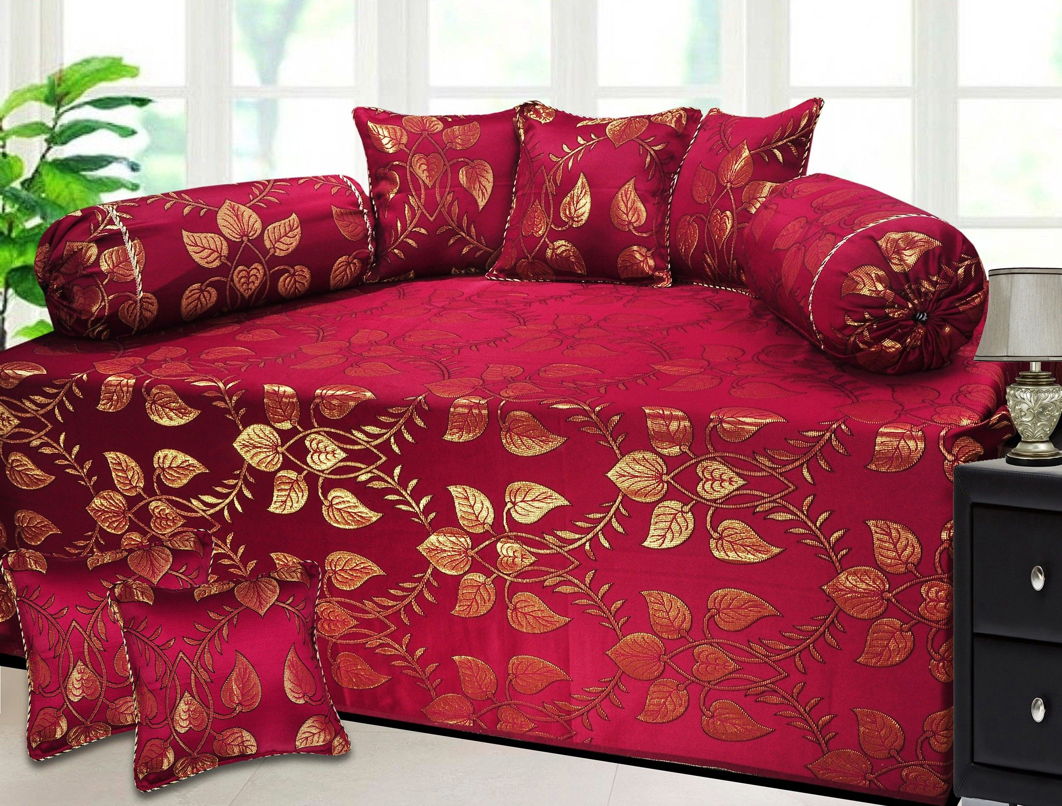 Polycotton Floral Diwan Set-image-1