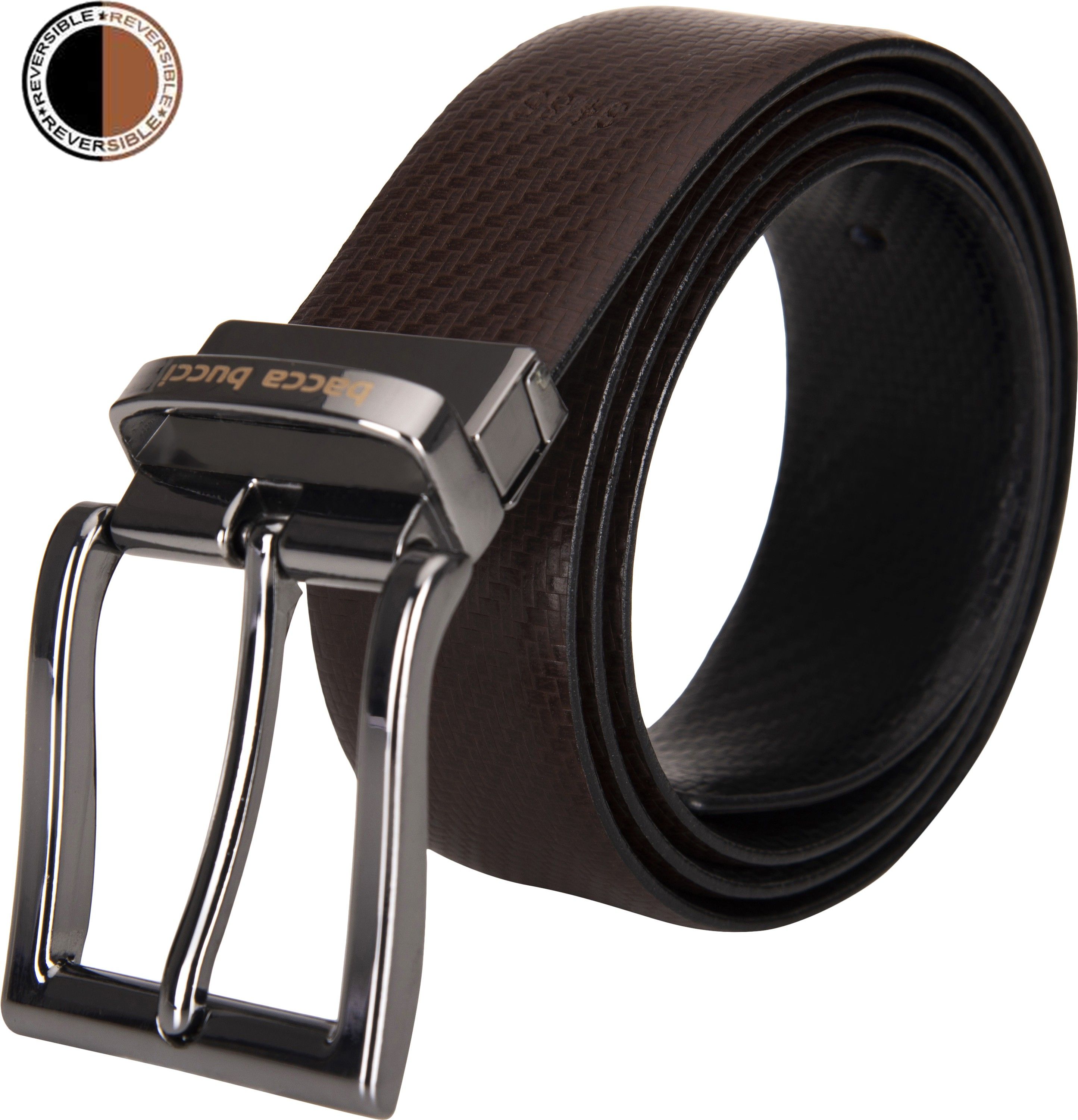 bacca bucci Men Evening, Party, Formal, Casual Brown, Black Genuine Leather Reversible Belt-picture-17