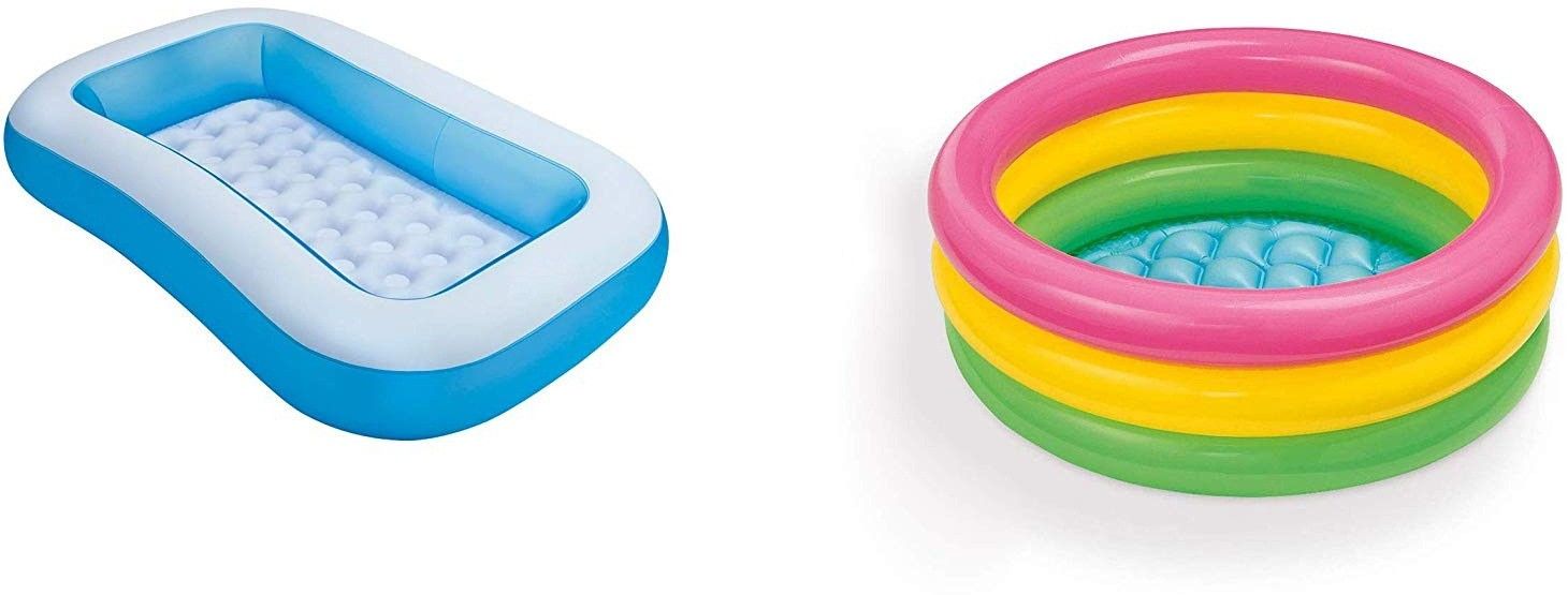 Rectangular Pool, with Sunset Glow Pool Combo (Multicolour) Inflatable Swimming Pool