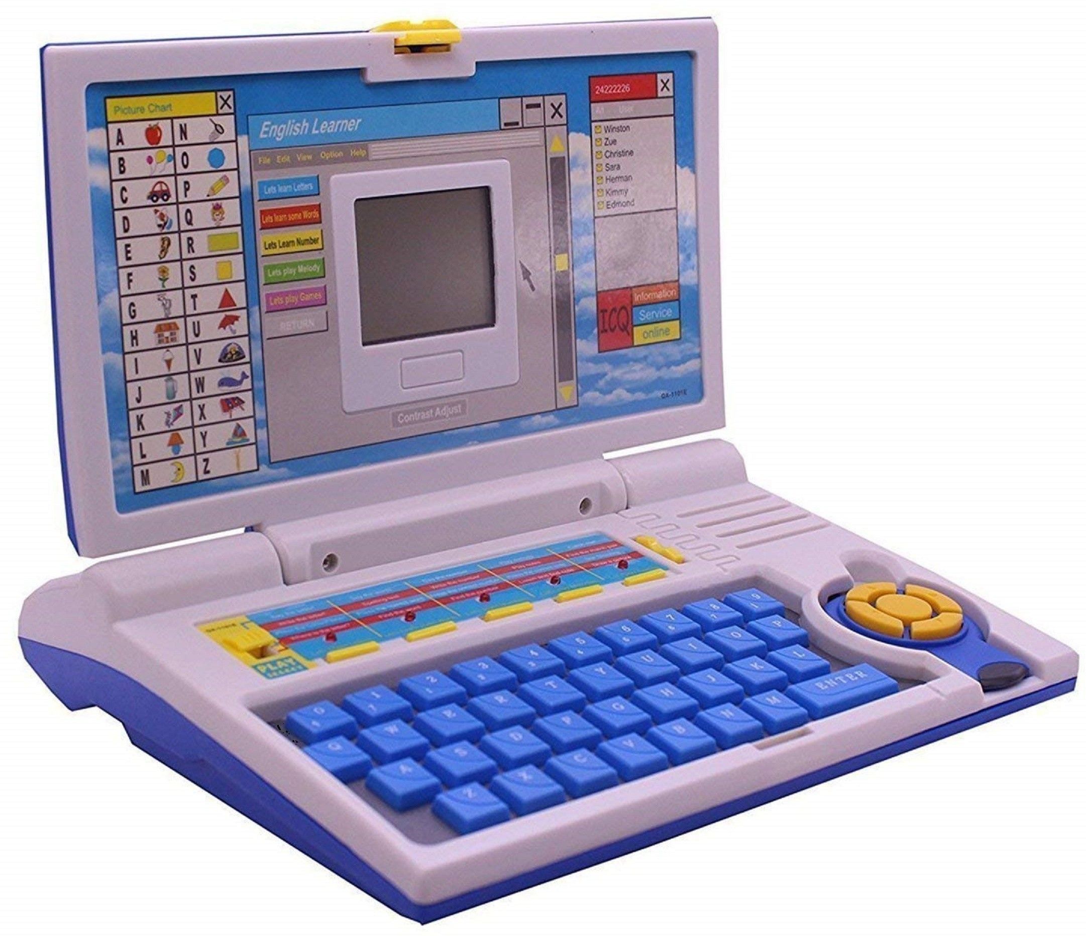 krishna English Learner Laptop Toy LCD display blue with music-picture-12