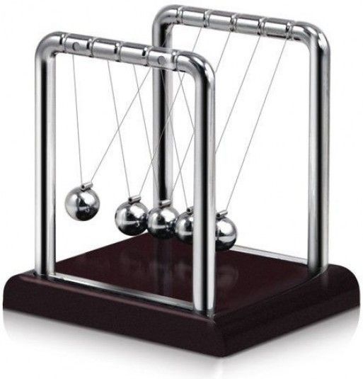 Newton's Cradle Steel Balance Ball Physics / Science Fun Small Size-image-2