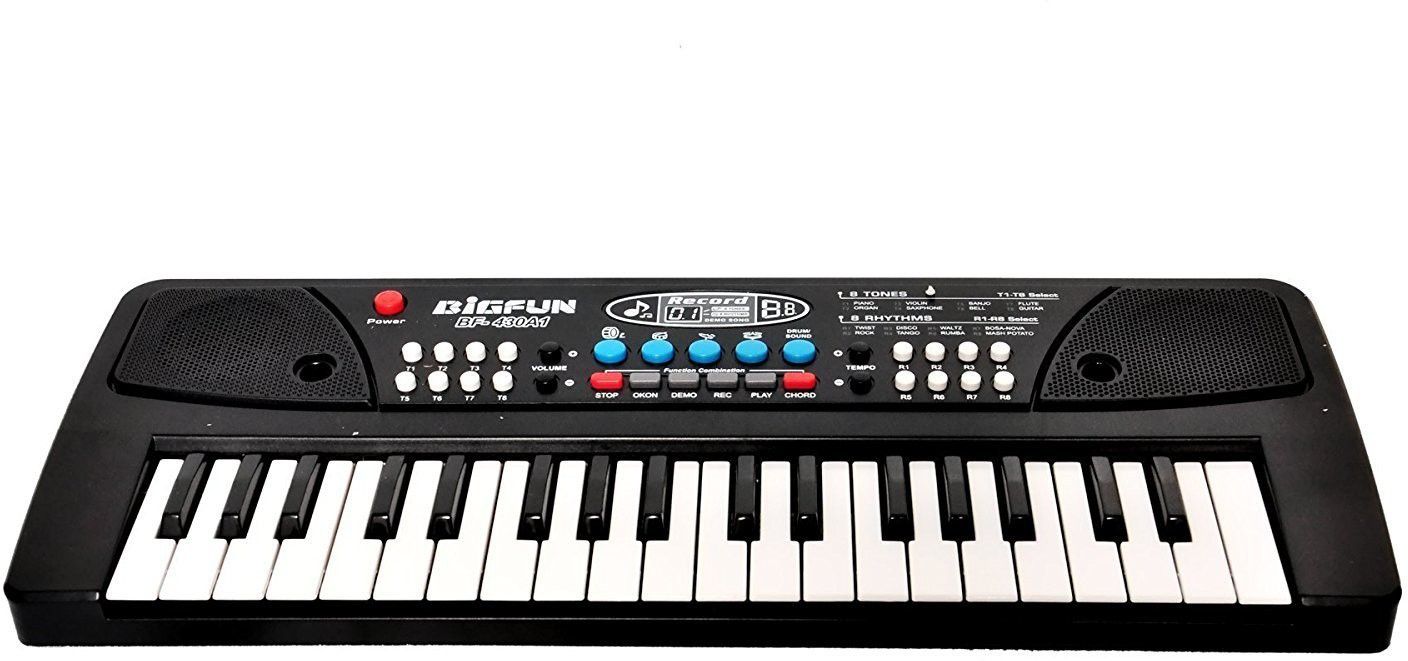 37 Key Piano Keyboard Toy with DC Power Option, Recording and Mic