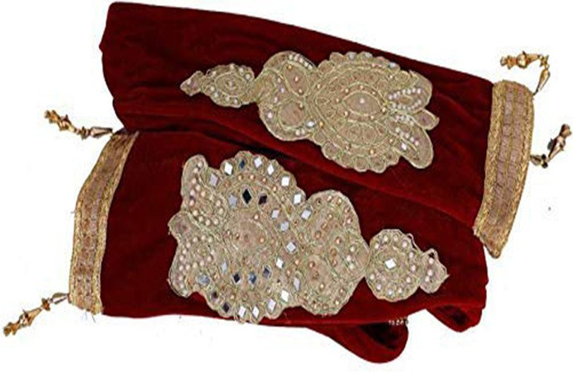 eliq Cotton Blend Embellished Maroon Men Dupatta image 1