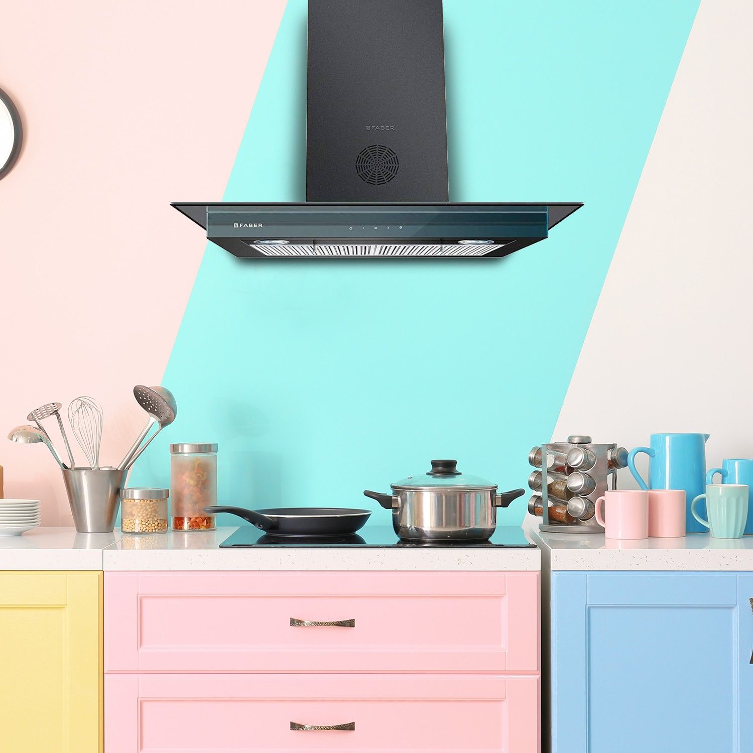 faber Hood Super 3D Plus T2S2 BK TC LTW 90 Wall Mounted Black 1150 CMH Chimney-picture-24