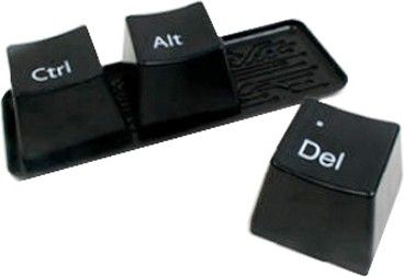 Keyboard Alt + Ctrl + Del Cups +1 Tray - Black Cup, Tray Serving Set-image-45