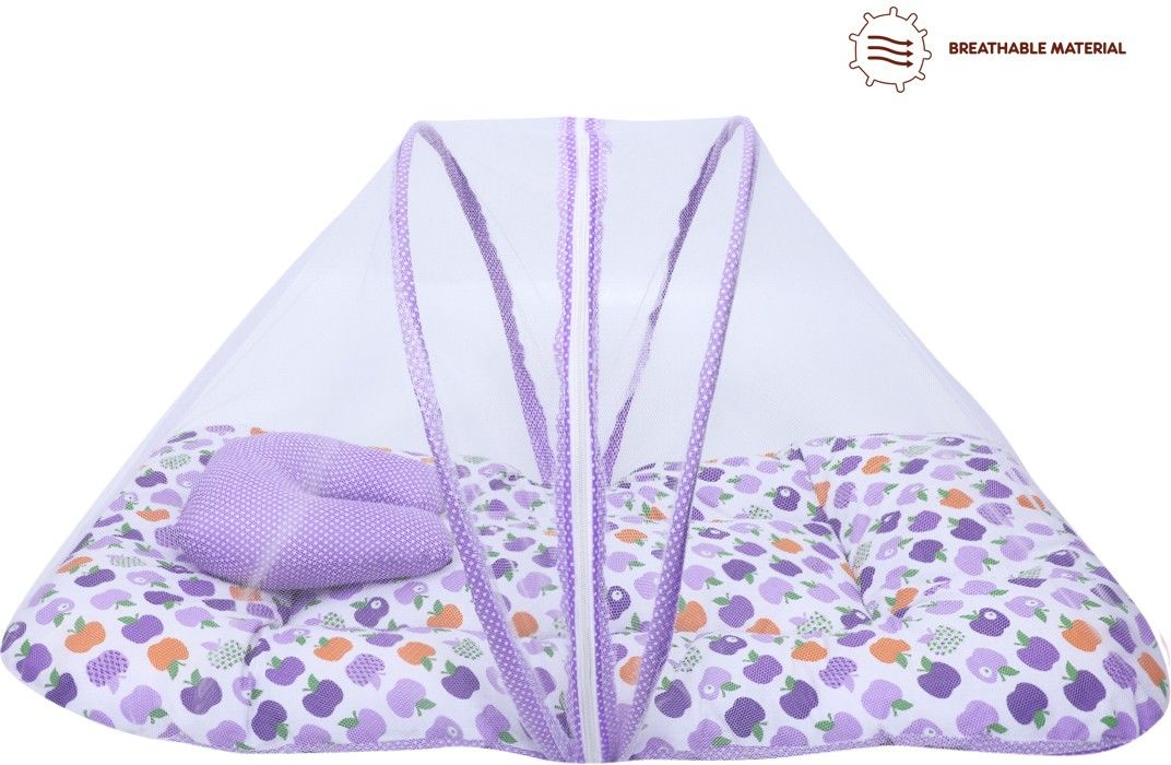 miss & chief by flipkart Baby Mosquito Net With Mattress Polycotton Baby Mattress Apple & Polka Dots Print-picture-11