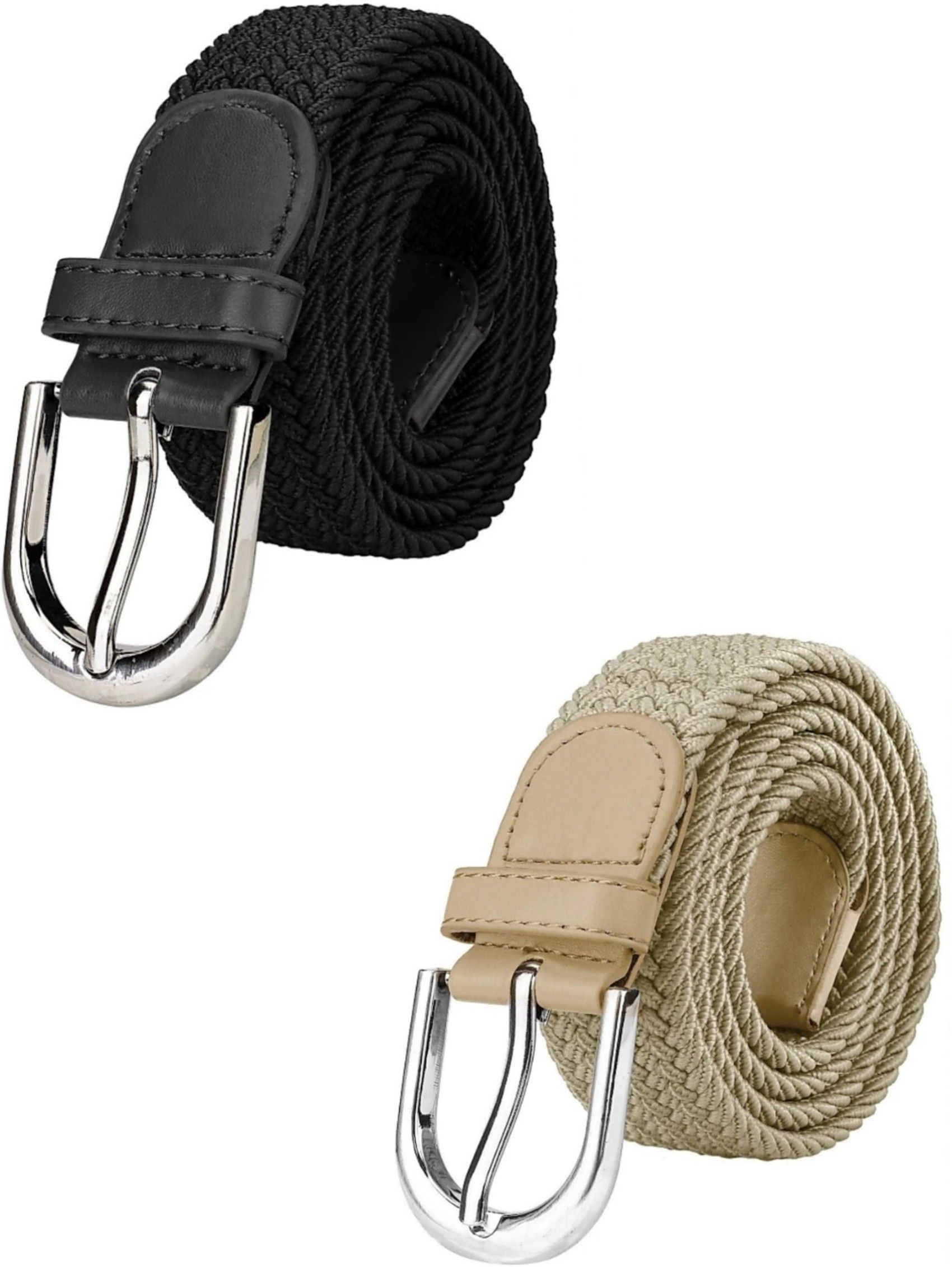 Women Casual Black, Beige Fabric Belt