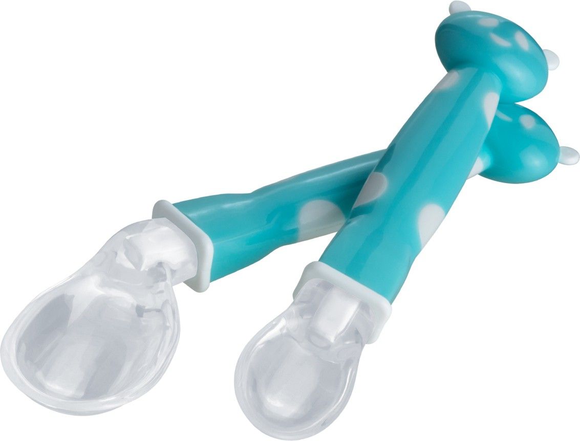 100% Non-Toxic, BPA-Free Baby Training & Feeding Spoon Set of 2 | Gentle on Gums - Silicone