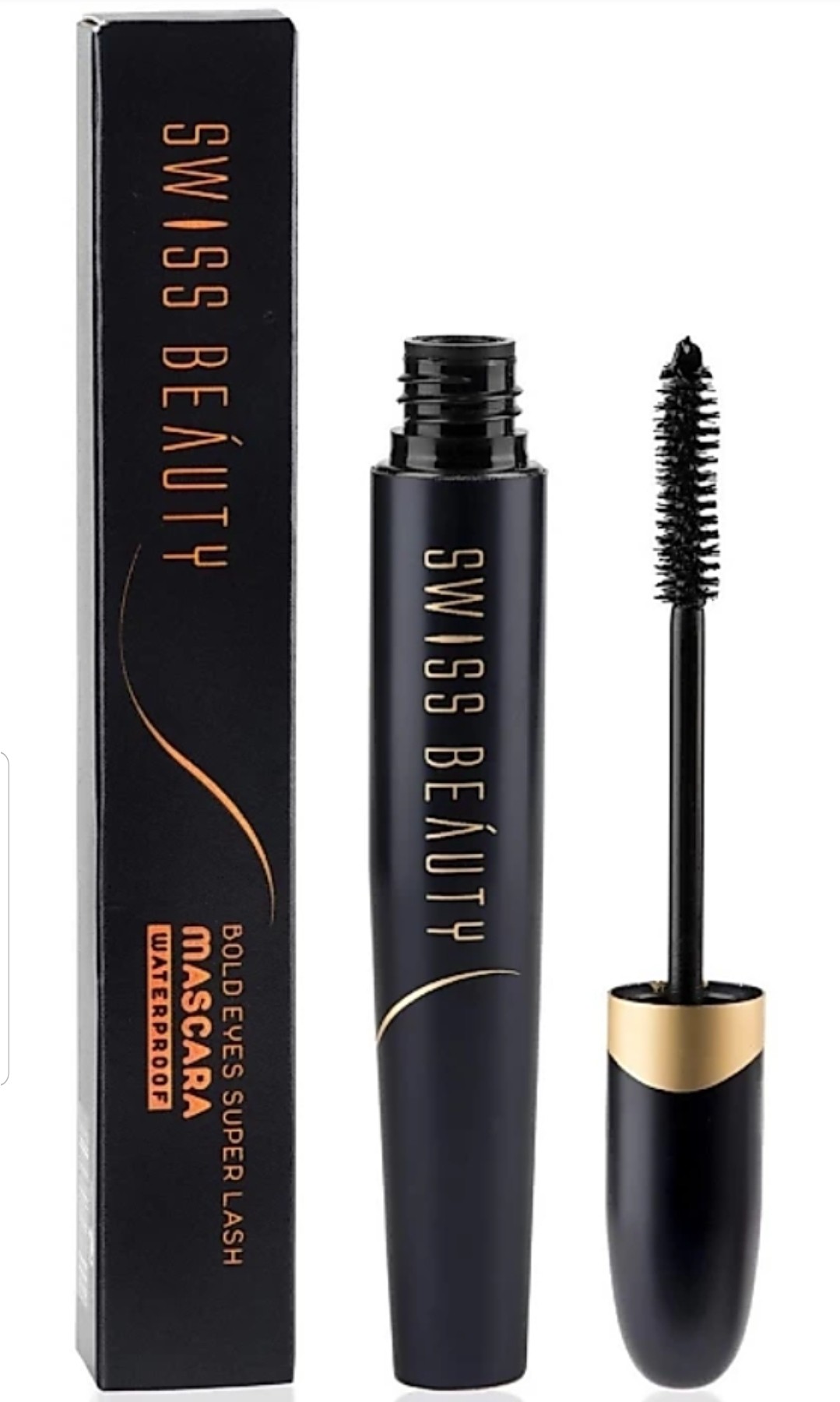 Swiss Beauty Bold Eye Super Lash Waterproof Mascara For Thicker Lashes, Black