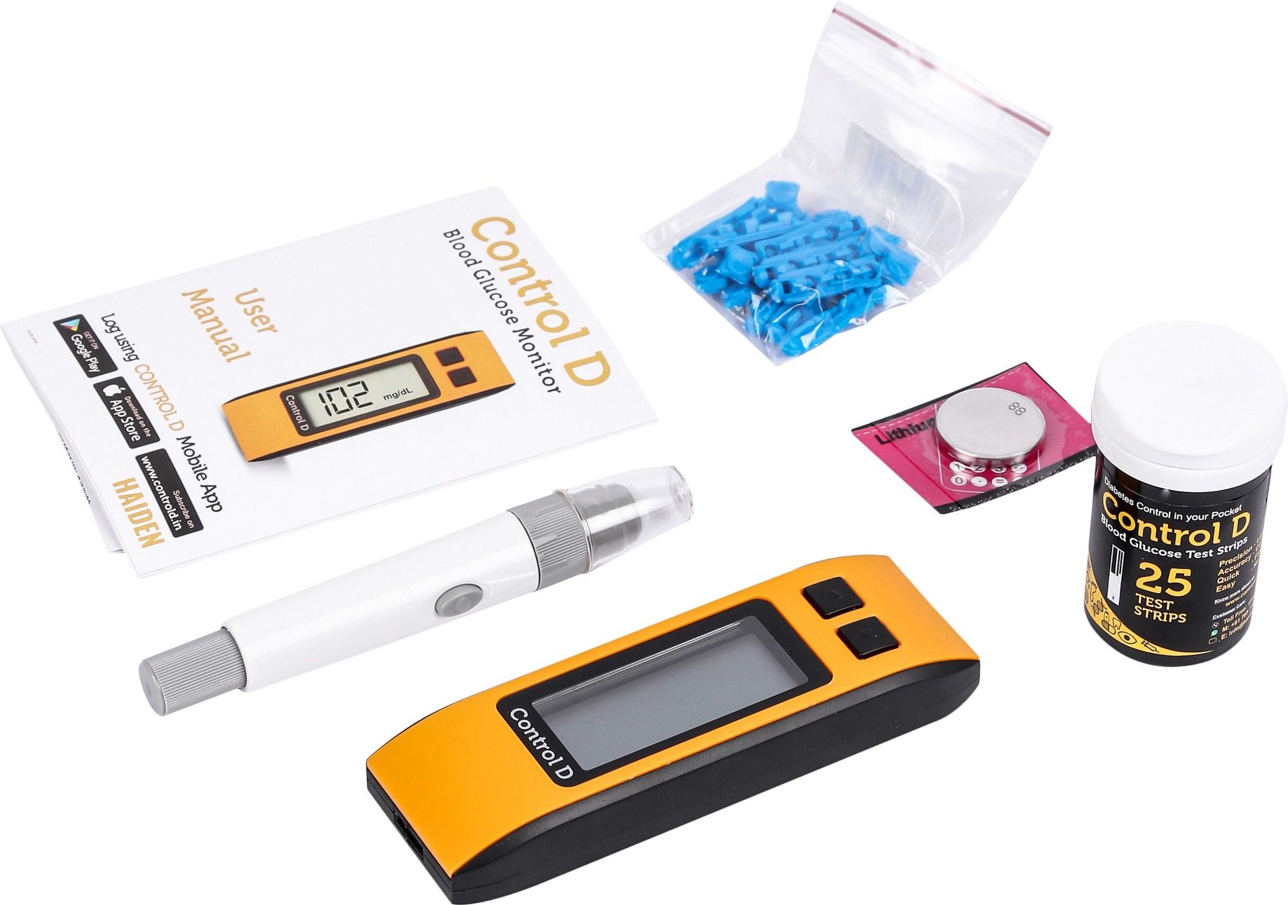 Orange Meter Kit with 25 Strips Glucometer-image-2