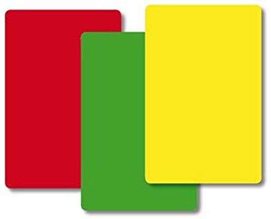 Red, Green, Yellow Football Referee Penalty Card/ Football Foul Card