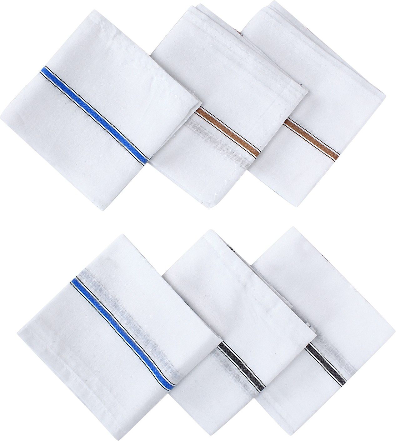 supermarche 100% Cotton Premium Collection Handkerchiefs Hanky For Men ["White"] Handkerchief-image-2