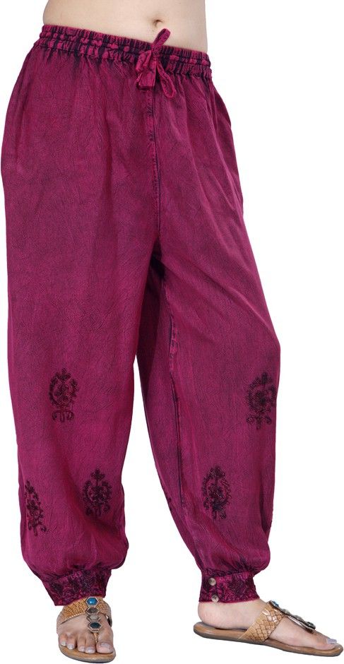 purpura Embroidered Viscose Women Harem Pants-picture-36