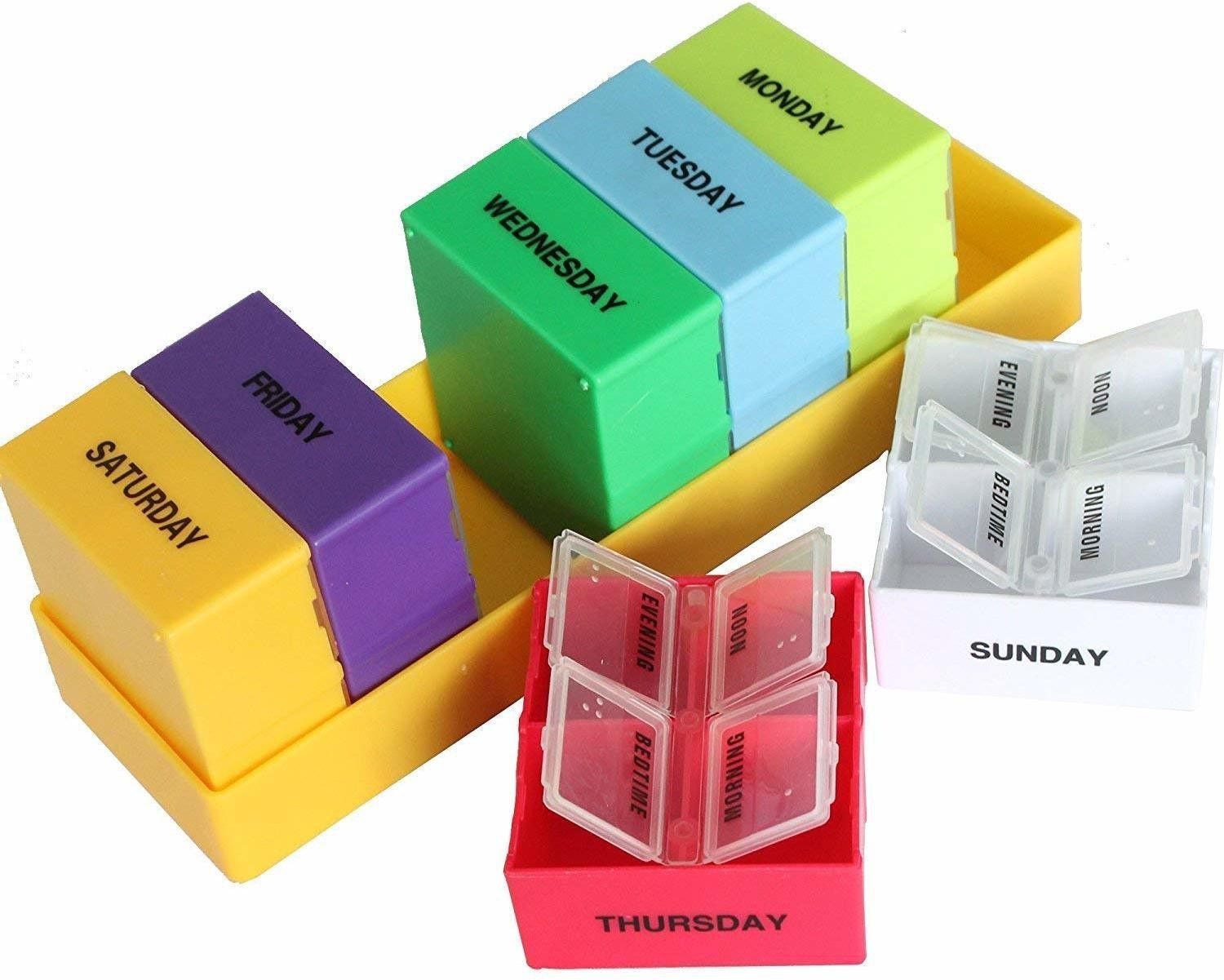 kienlix 4 Times In a Day Pill Box Morning Night Medicine Pill Organizer Boxes Weekly Tablet Storage Pill Box-picture-14