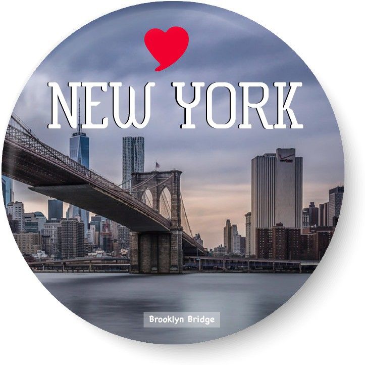 peacockride Love New York I Brooklyn Bridge I Love with United States Series I Fridge Magnet Pack of 1-picture-19