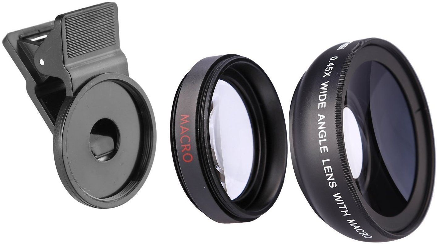 Wifton VXI® -23-Camera Lens Kit, 2 in 1 Clip on Cell Phone Lens 0.45X Wide Angle Lens Mobile Phone Lens