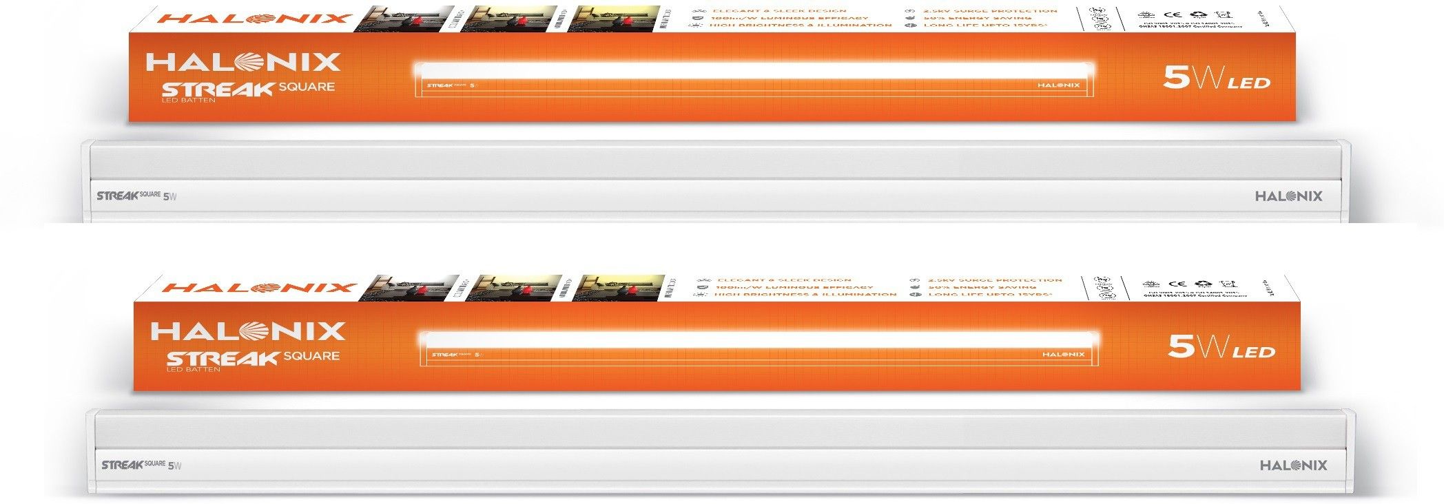 halonix LED BATTEN STREAK SQUARE 5W CW 5 W 30 cm Tube Light-picture-43