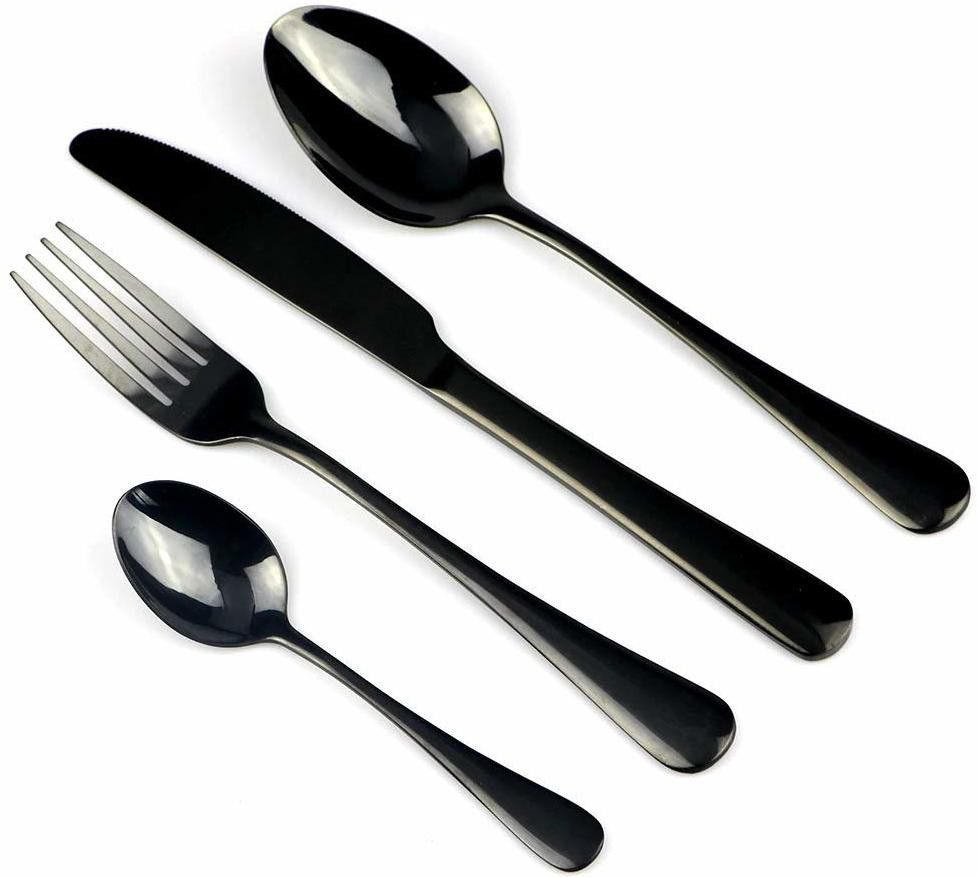 Stainless Steel Flatware Set Knife/Forks /Salad Spoon/Tea Spoon [Pack of 4] Stainless Steel Table Spoon Set-image-45
