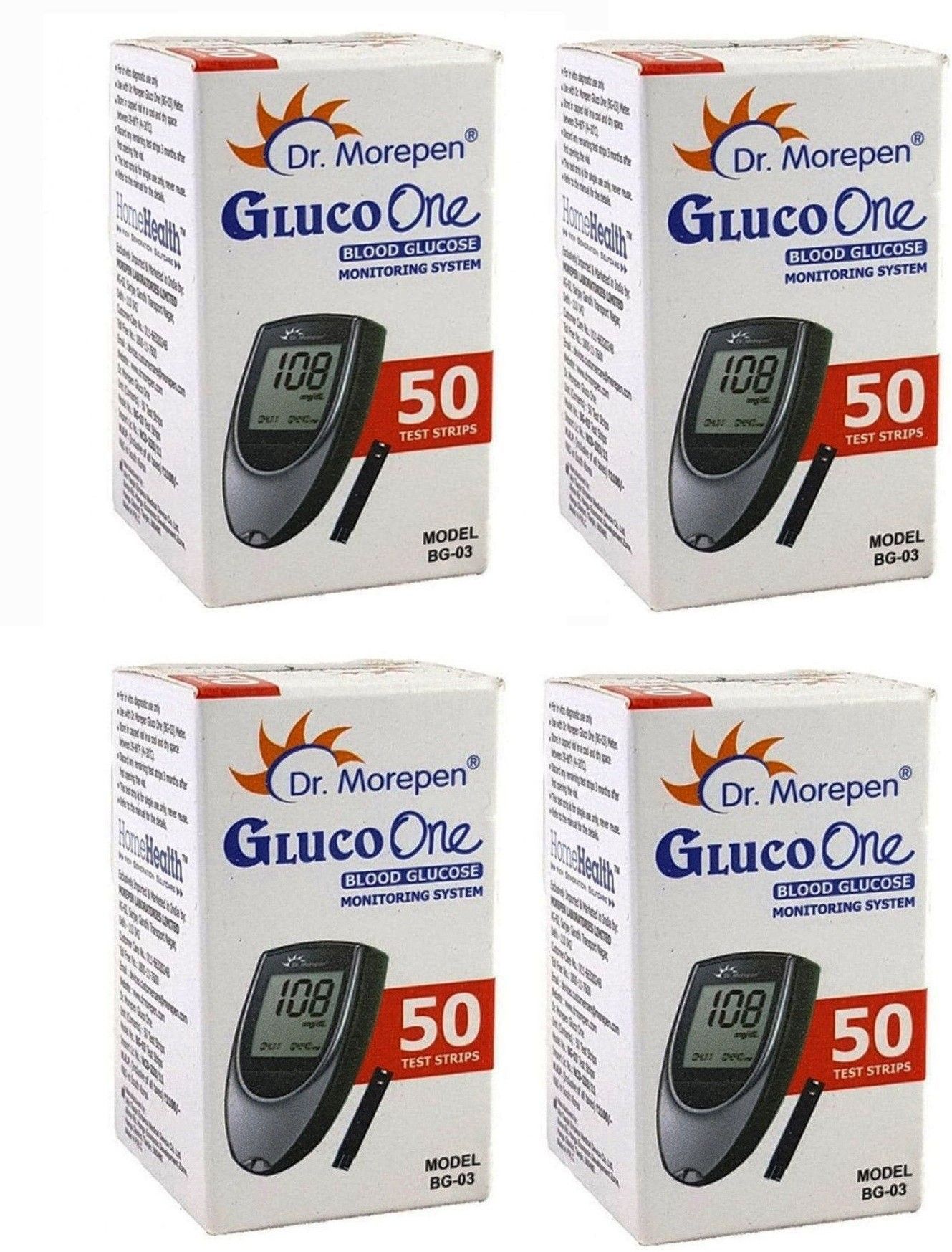 Dr. Morepen BG-03 50 STRIP 200 Glucometer Strips-picture-19