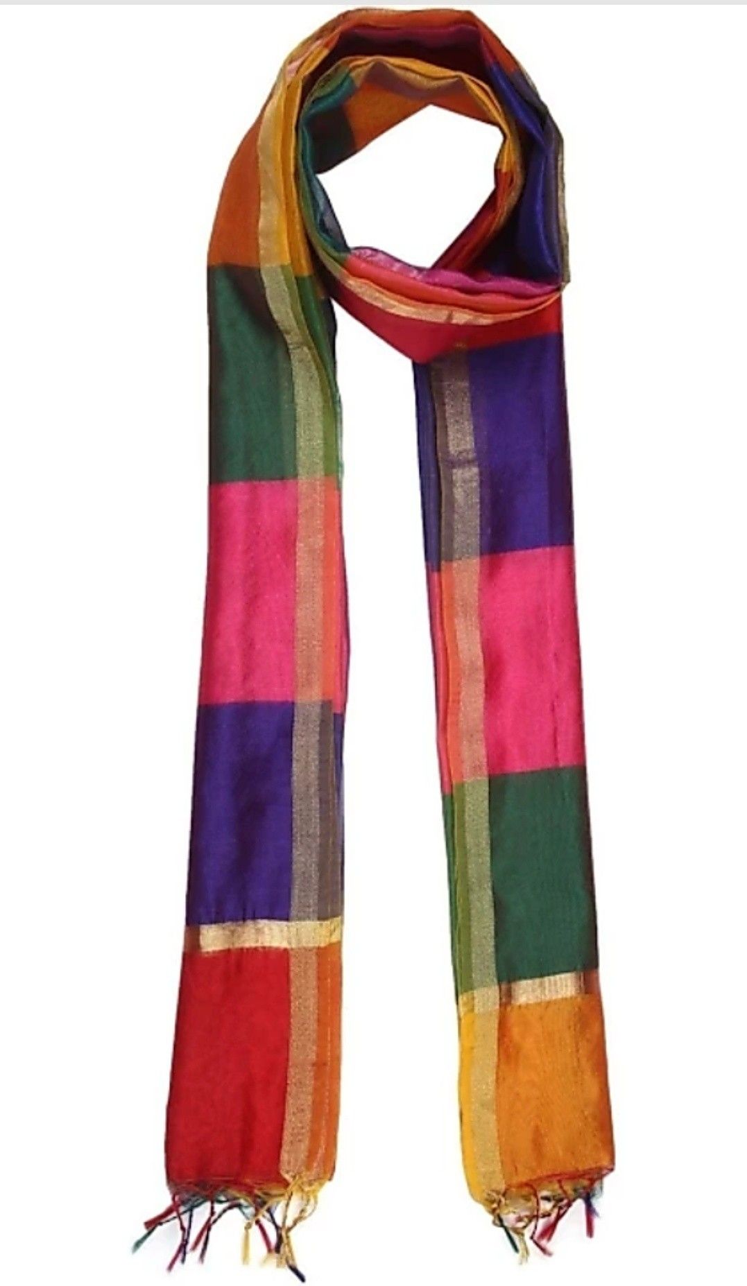 Art Silk Checkered Multicolor Women Dupatta-image-27