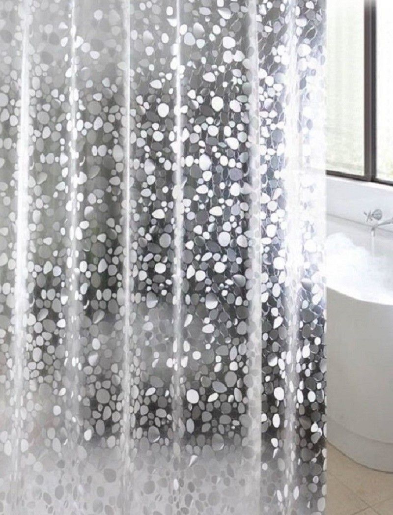 213 cm (7 ft) PVC Shower Curtain Single Curtain
