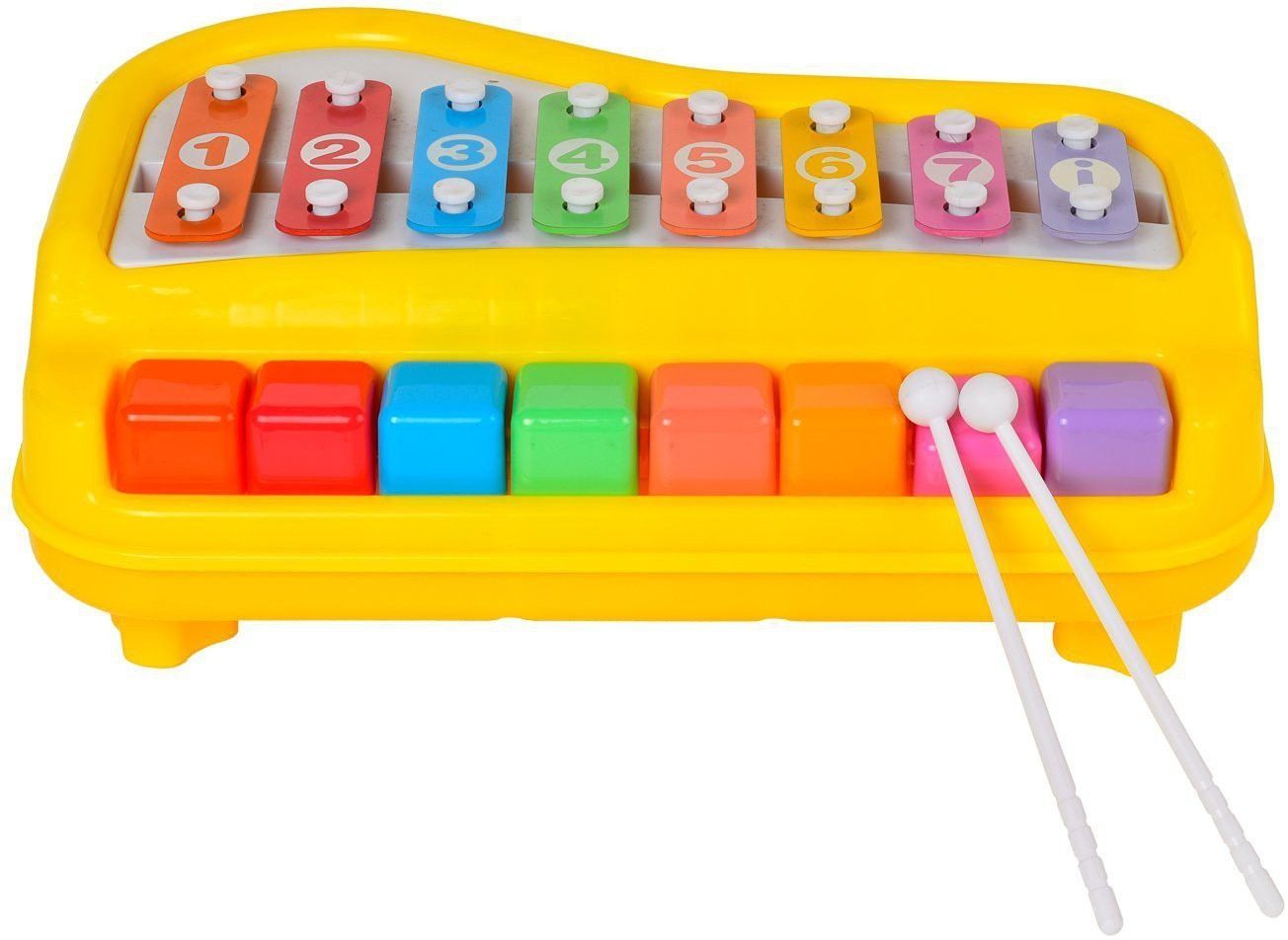 Kid's 2 In 1 Piano Xylophone Educational Musical Instruments, 8 Key Scales for Clear Tones with Music Cards Songbook (Multicolour)-image-33