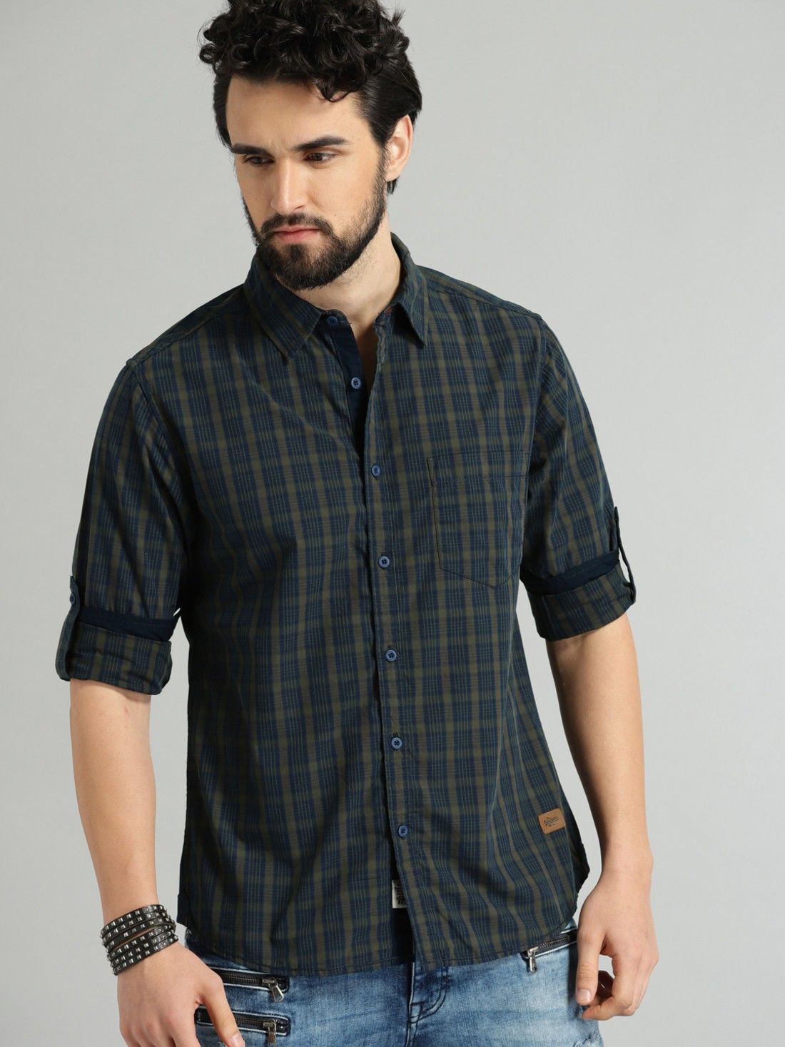 roadster Men Regular Fit Checkered Casual Shirt-picture-38