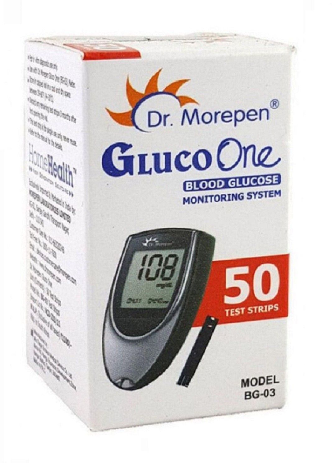 dr. morepen BG-03 50 STRIP PACK OF 1 50 Glucometer Strips Glucometer-picture-32