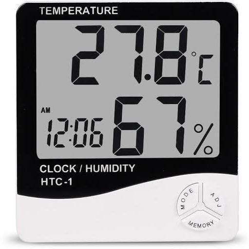 Digital Hygrometer Thermometer Humidity Meter with Clock LCD Display HTC-01 CLOCK/ HUMIDITY TEMPERATURE METER Hydrometer