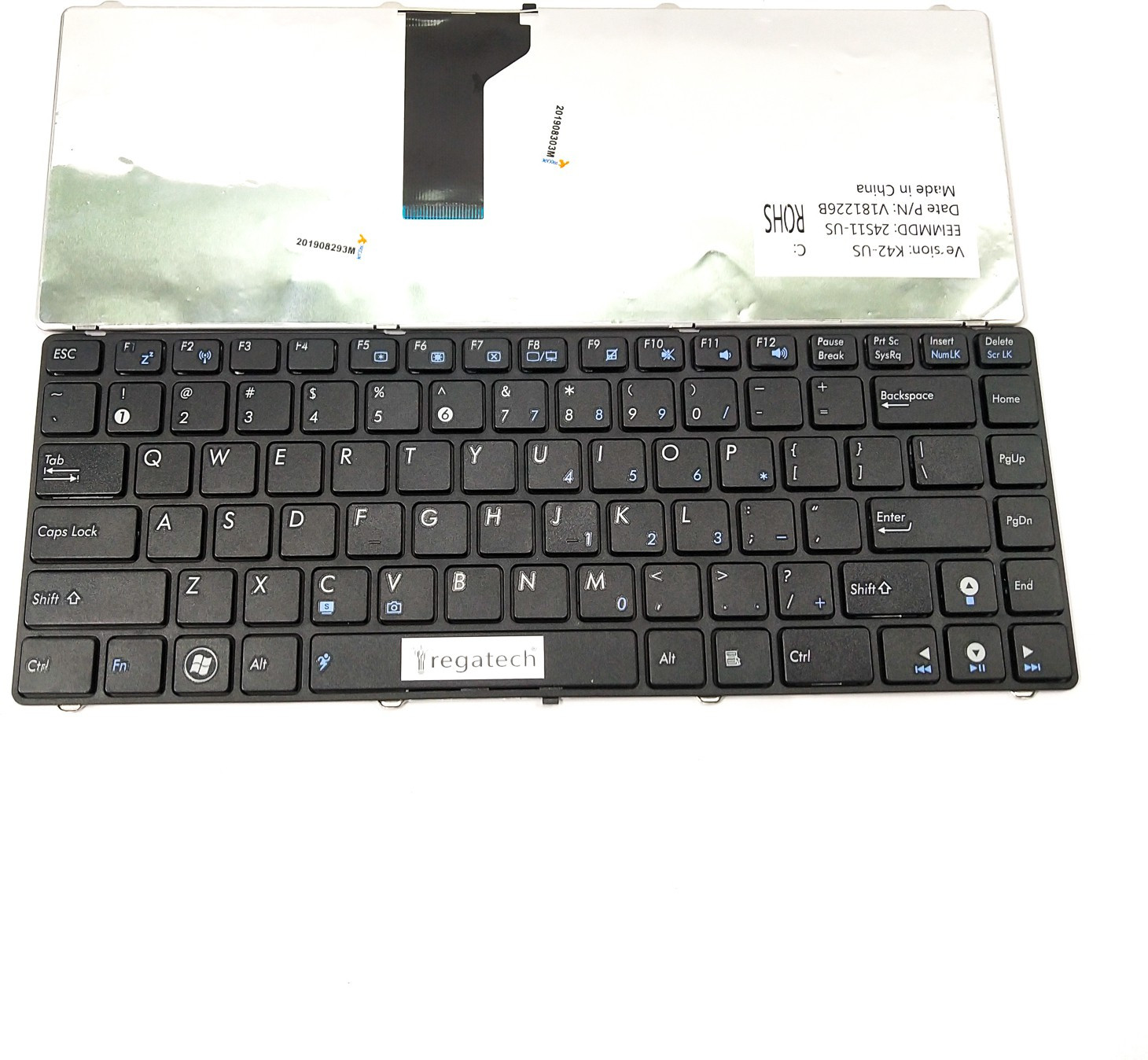 Regatech A43E-VX1079D, A43E-VX1080D, A43E-VX109D Internal Laptop-size Laptop Keyboard Compatible with Desktop, Laptop, Mac image 1