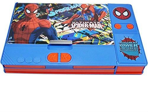 Jumbo Spiderman Pencil Box With Inside 6 Hidden Pockets Jumbo Big Size Are, 25cmX15cmX3cm Art Plastic Pencil Box-image-3