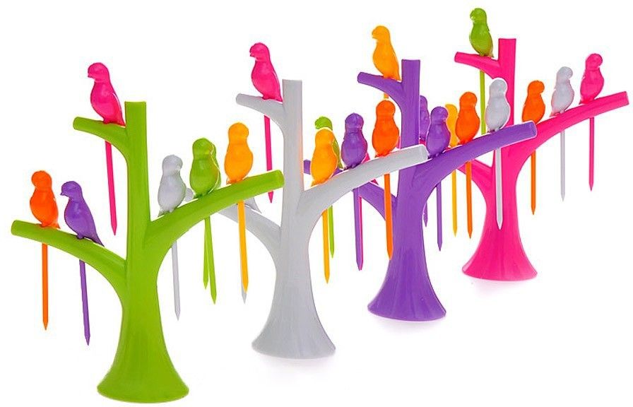 kraftivity Bird shape Disposable Plastic Fruit Fork-picture-14