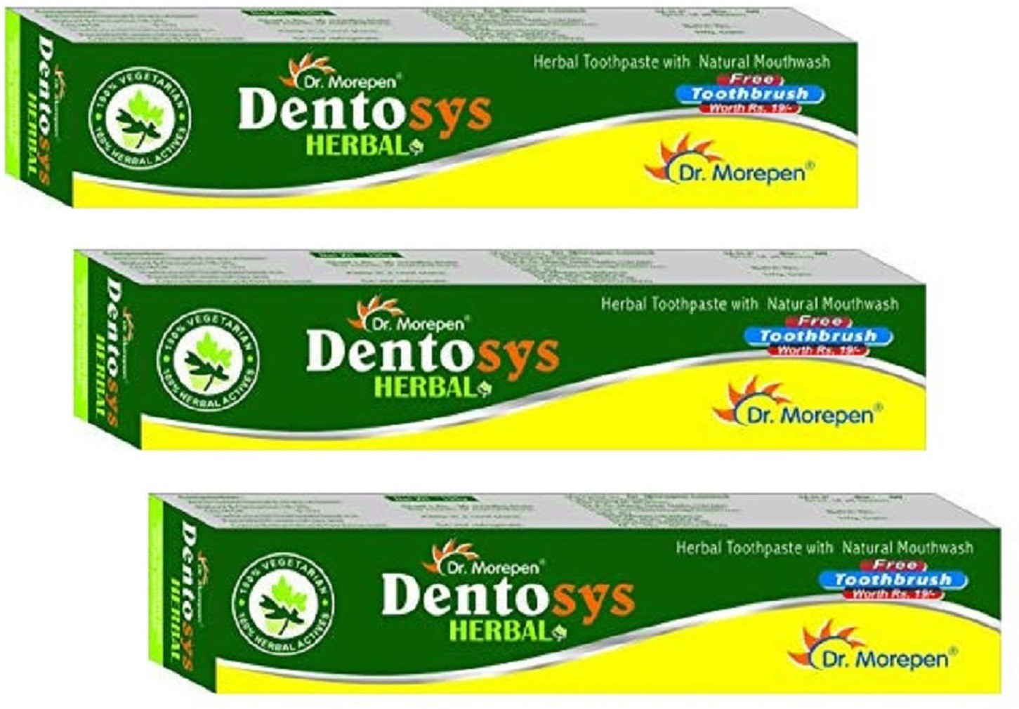 dr. morepen Dentosys Herbal Toothpaste ( 3 Pc x 100 gm ) Toothpaste image 1