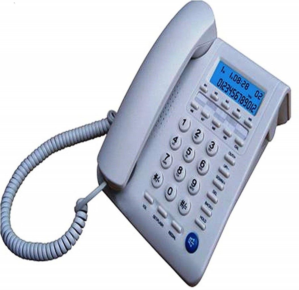 CALLER ID PHONE IN WHITE COLOUR Corded Landline Phone with Answering Machine
