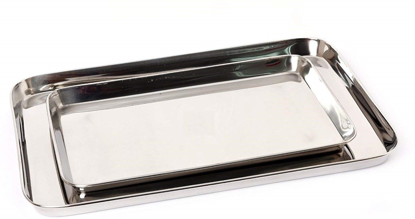 prv Deep Tray (Rectangle), 25.5x36.9 cms (Pack of 1, Stainless Steel) Tray-picture-13