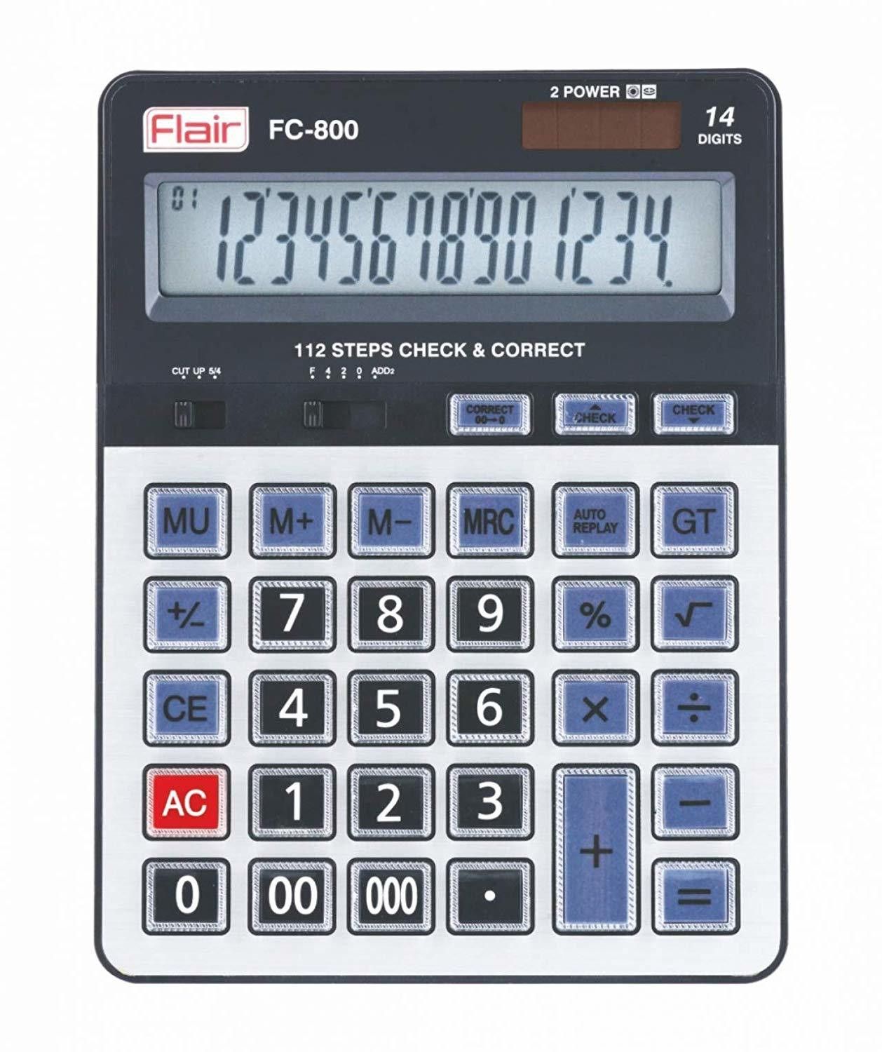 flair FC-800 FC 800 PREMIUM QUALITY BASIC DESKTOP CALCULATOR 12 DIGITS (BLACK) Basic Calculator-picture-10